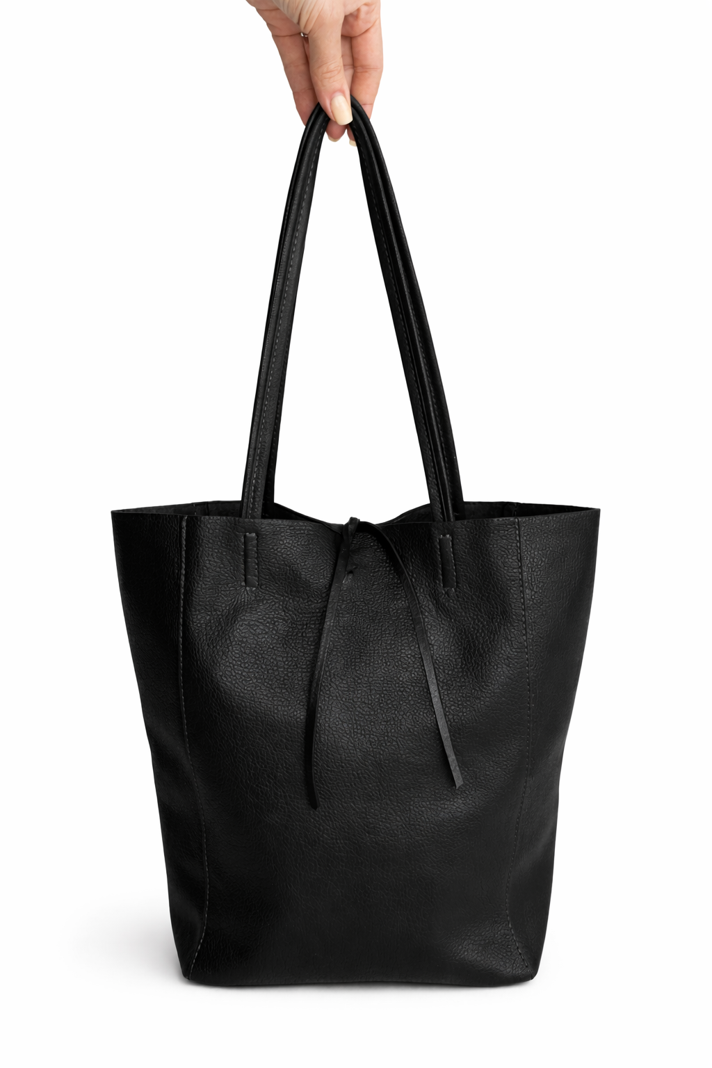 Italian Leather Tote Bag - Black