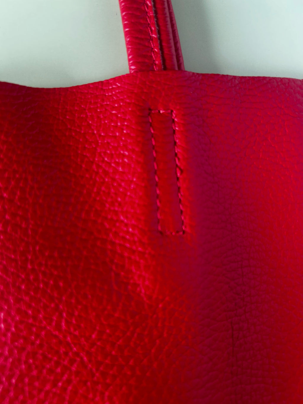 Italian Leather Tote Bag - Red