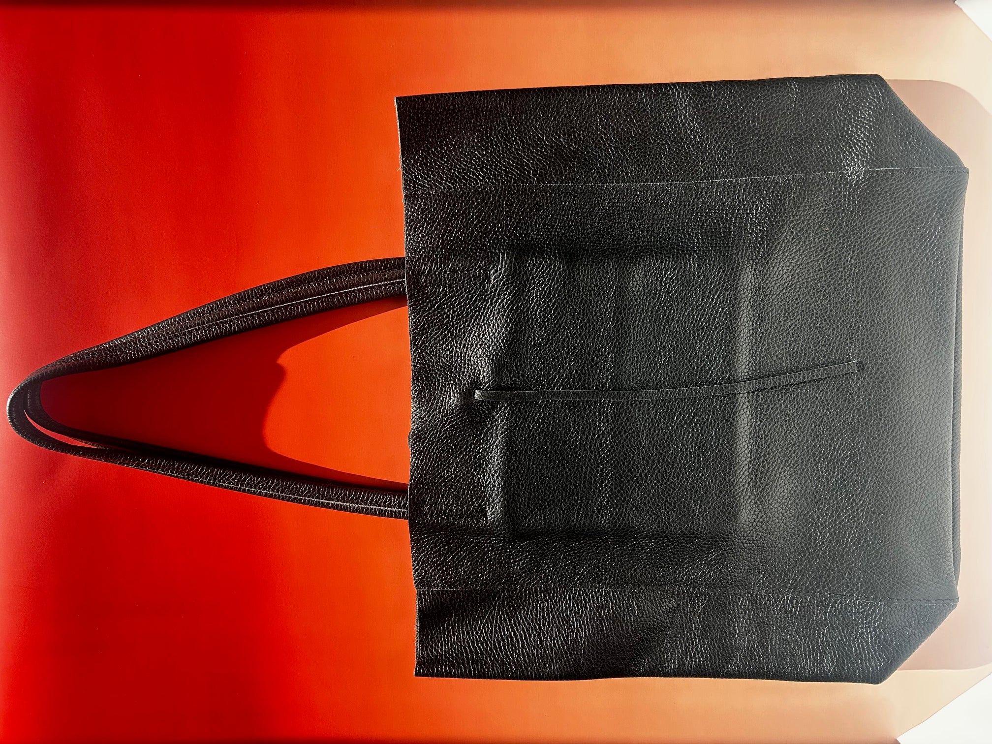 Italian Leather Tote Bag - Black
