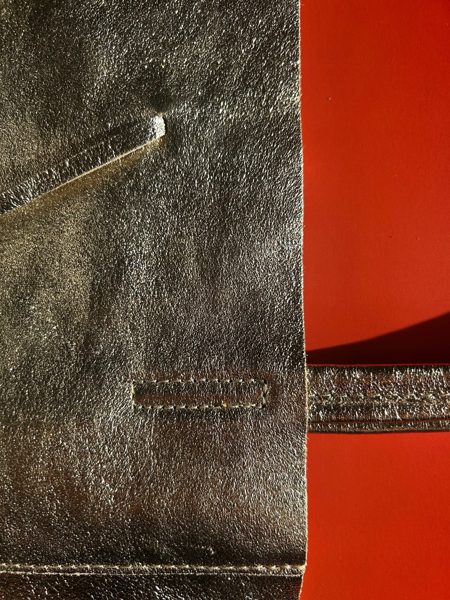 Italian Leather Tote Bag - Gold