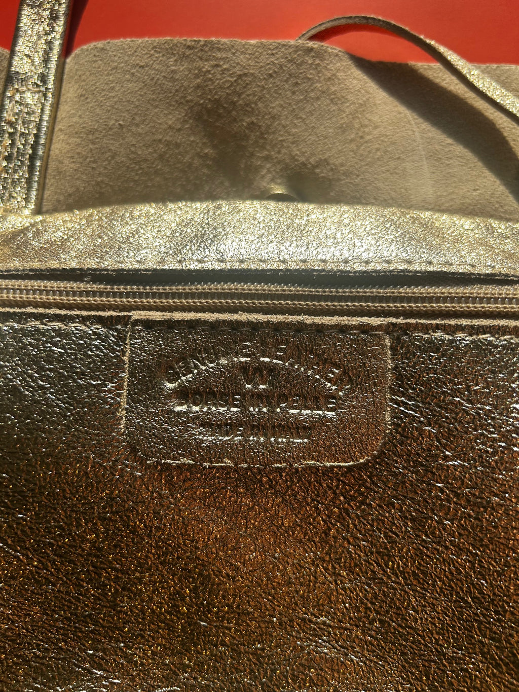 Italian Leather Tote Bag - Gold