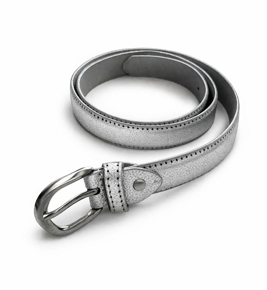 Silver Leather - Silver Buckle