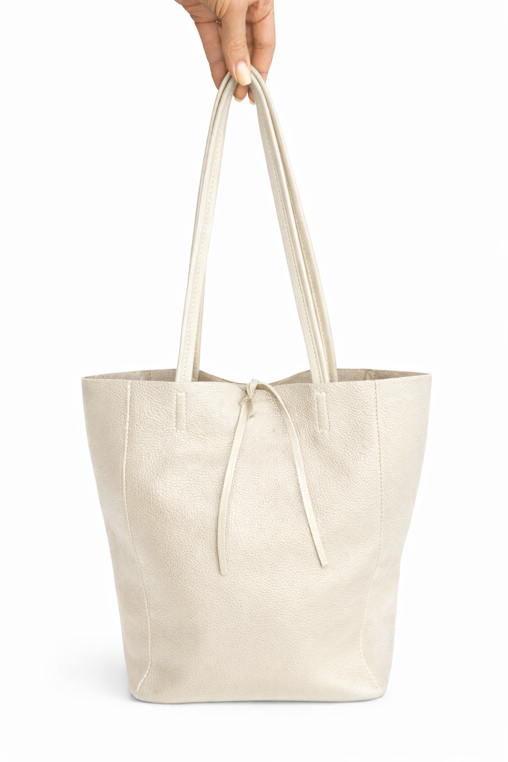 Italian Leather Tote Bag - White